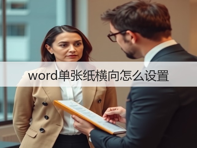 word单张纸横向怎么设置(图1) word单张纸横向怎么设置(图1)