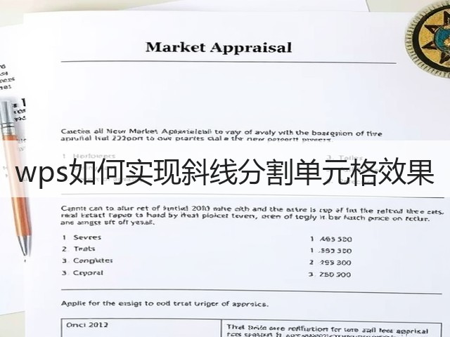 wps如何实现斜线分割单元格效果(图3)