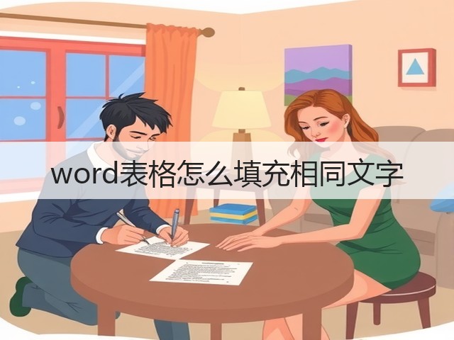 word表格怎么填充相同文字(图2)