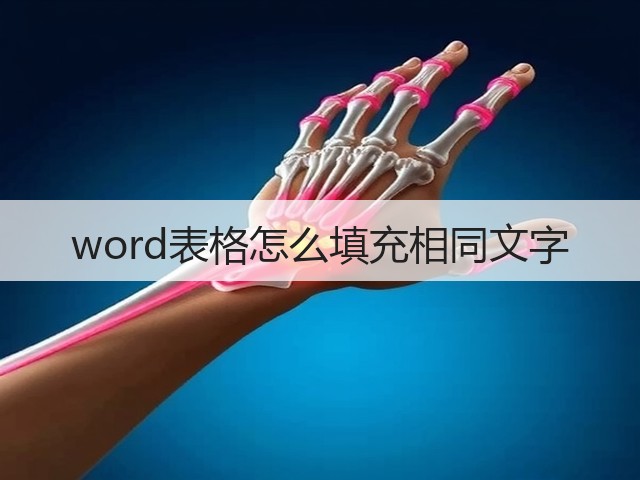 word表格怎么填充相同文字(图2)