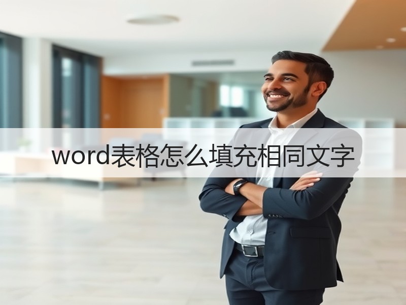 word表格怎么填充相同文字 - 诺云壹观办公网