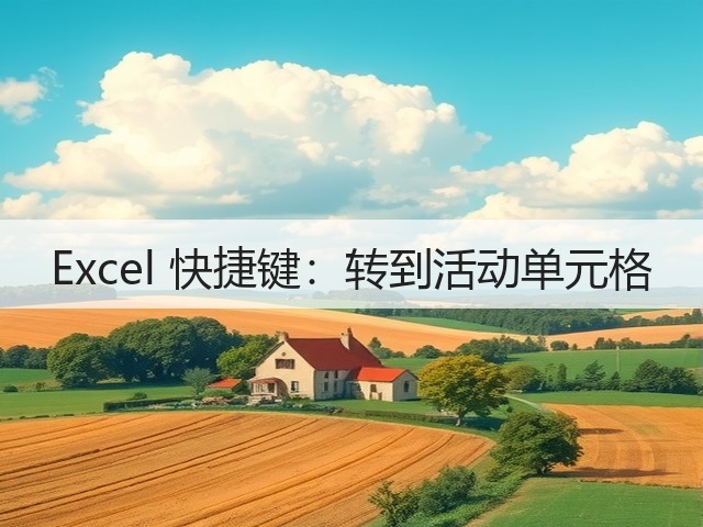 Excel 快捷键:转到活动单元格(图2) Excel 快捷键:转到活动单元格(图2)