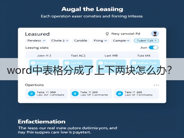 word中表格分成了上下两块怎么办？(图1)
