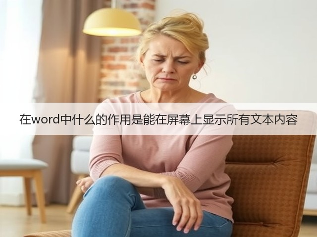 在word中什么的作用是能在屏幕上显示所有文本内容(图3) 在word中什么的作用是能在屏幕上显示所有文本内容(图3)