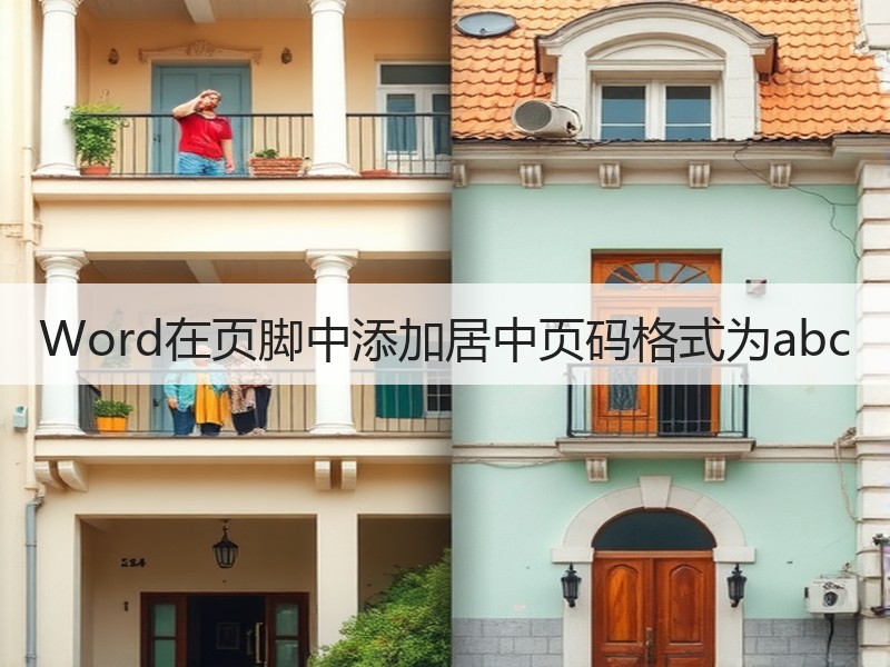 Word在页脚中添加居中页码格式为abc - 诺云壹观办公网