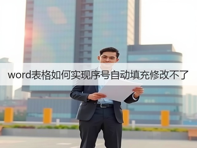 word表格如何实现序号自动填充修改不了(图3)