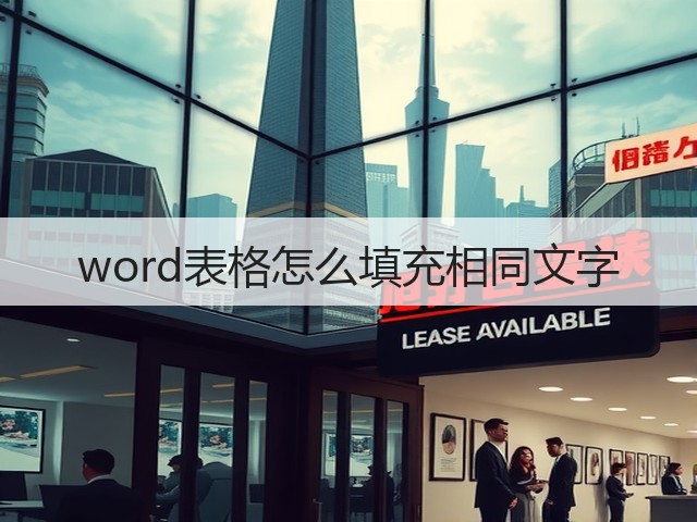 word表格怎么填充相同文字(图3)