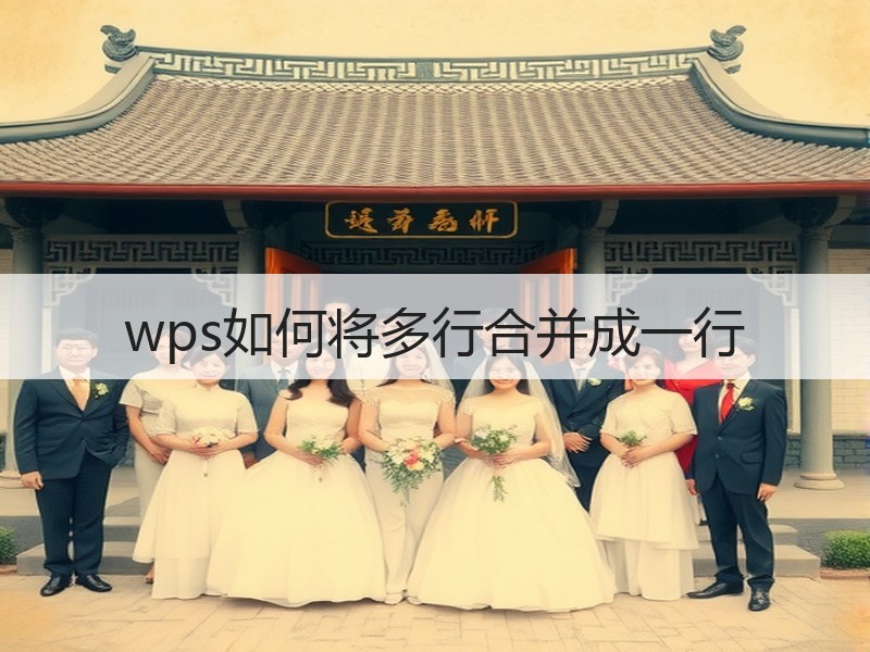 wps如何将多行合并成一行 - 诺云壹观办公网