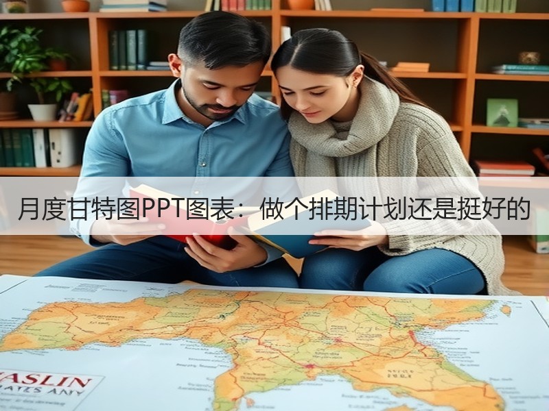 月度甘特图PPT图表：做个排期计划还是挺