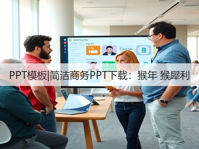 PPT模板|简洁商务PPT下载：猴年 猴犀利(图3)