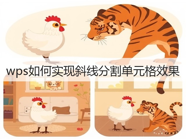 wps如何实现斜线分割单元格效果(图3)