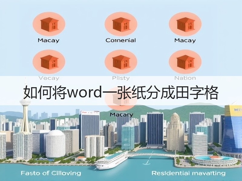 如何将word一张纸分成田字格 - 诺云壹观办公网