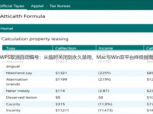 WPS取消自动编号:从临时关闭到永久禁用,Mac与Win双平台终极指南(图1) WPS取消自动编号:从临时关闭到永久禁用,Mac与Win双平台终极指南(图1)