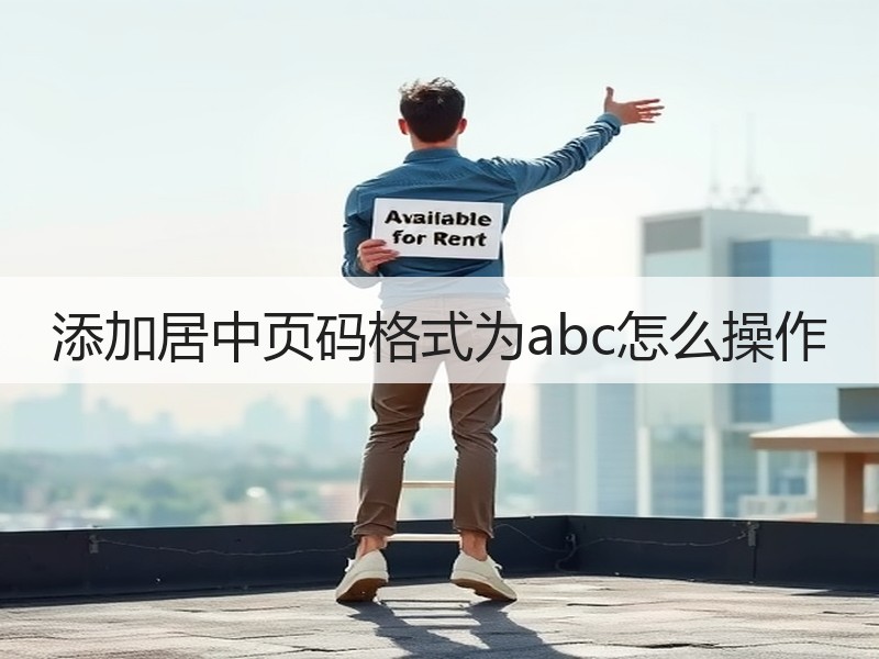添加居中页码格式为abc怎么操作 - 诺云壹观办公网