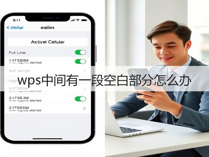 wps中间有一段空白部分怎么办 - 诺云壹观办公网