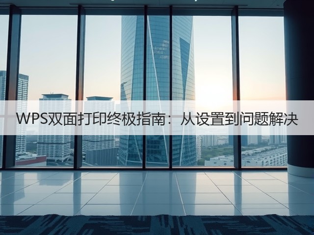 WPS双面打印终极指南：从设置到问题解决(图3)