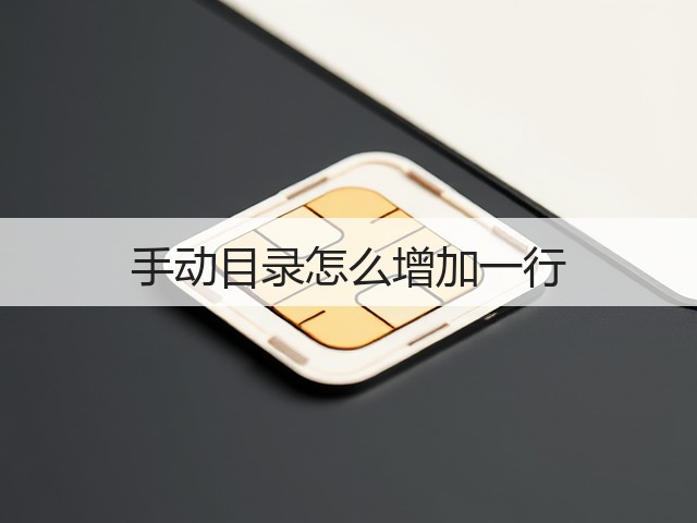 手动目录怎么增加一行(图2)