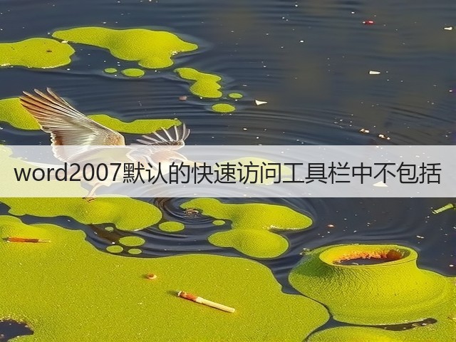word2007默认的快速访问工具栏中不包括(图1)