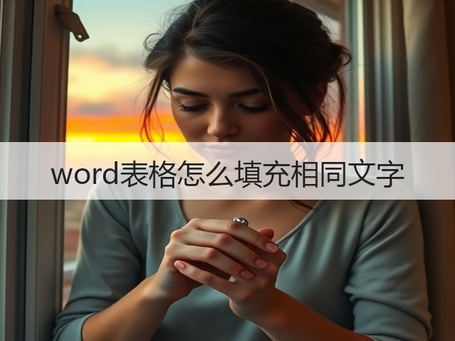 word表格怎么填充相同文字(图1)