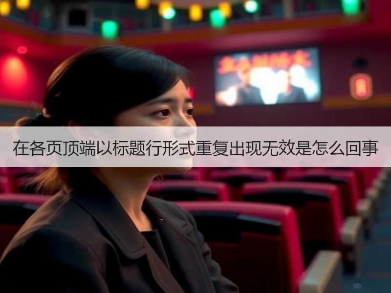 在各页顶端以标题行形式重复出现无效是怎么回事 - 诺云壹观办公网