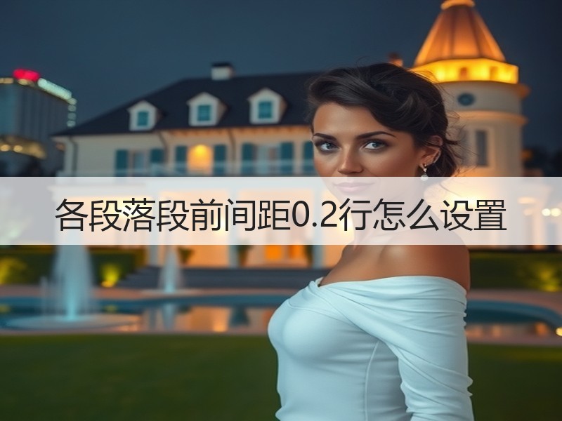 各段落段前间距0.2行怎么设置 - 诺云壹观办公网