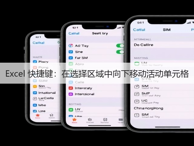 Excel 快捷键:在选择区域中向下移动活动单元格(图1) Excel 快捷键:在选择区域中向下移动活动单元格(图1)