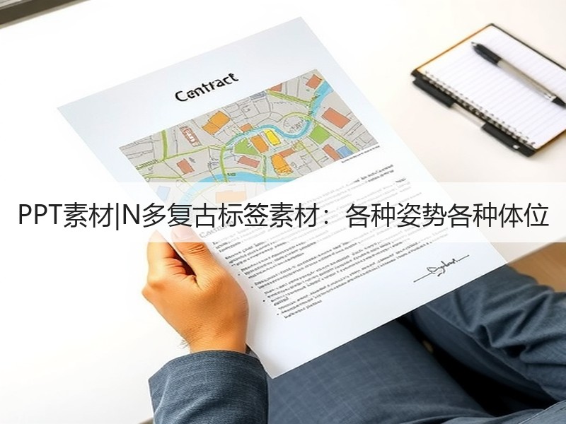 PPT素材|N多复古标签素材：各种姿势各种体位 - 诺云壹观办公网