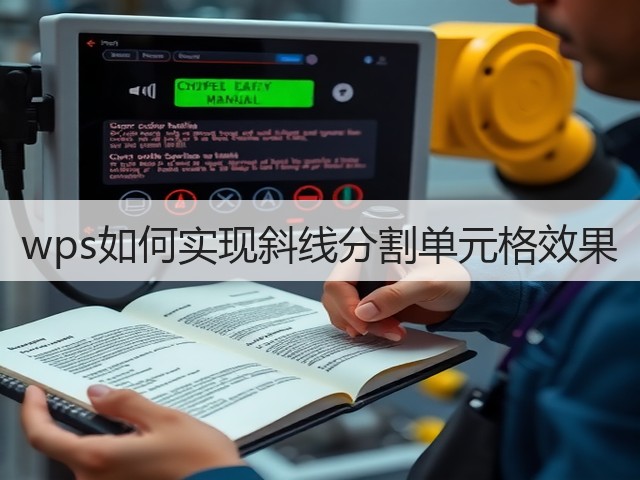 wps如何实现斜线分割单元格效果(图1)