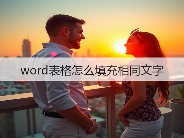 word表格怎么填充相同文字(图2)