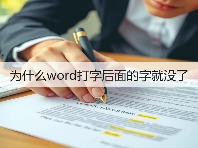 为什么word打字后面的字就没了(图1) 为什么word打字后面的字就没了(图1)
