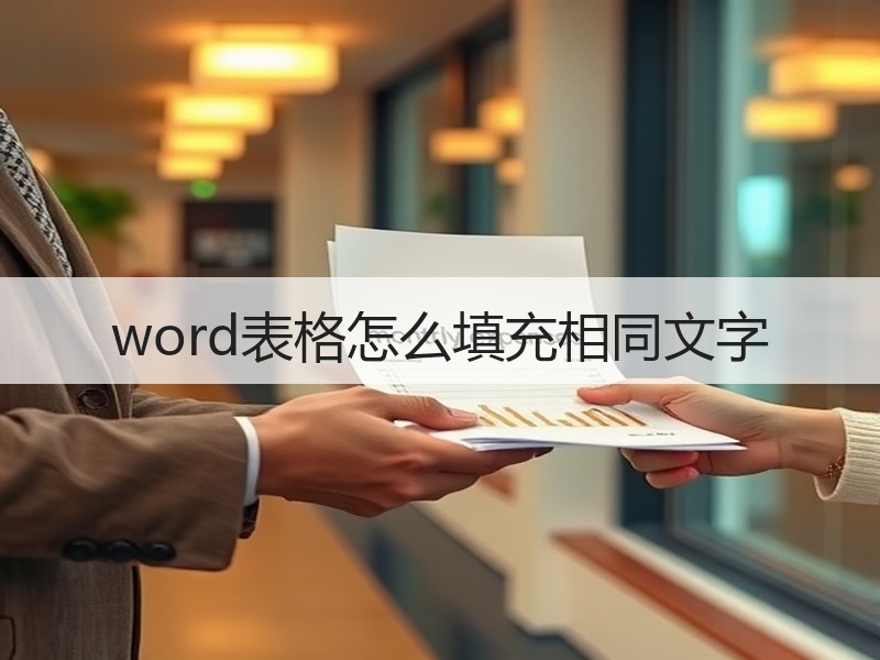 word表格怎么填充相同文字 - 诺云壹观办公网