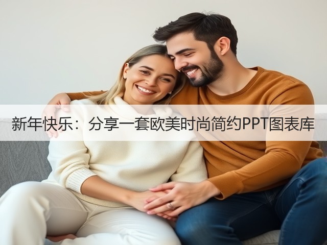 新年快乐：分享一套欧美时尚简约PPT图表库(图1)