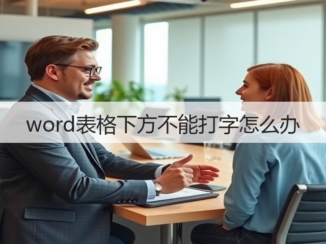 word表格下方不能打字怎么办(图1) word表格下方不能打字怎么办(图1)