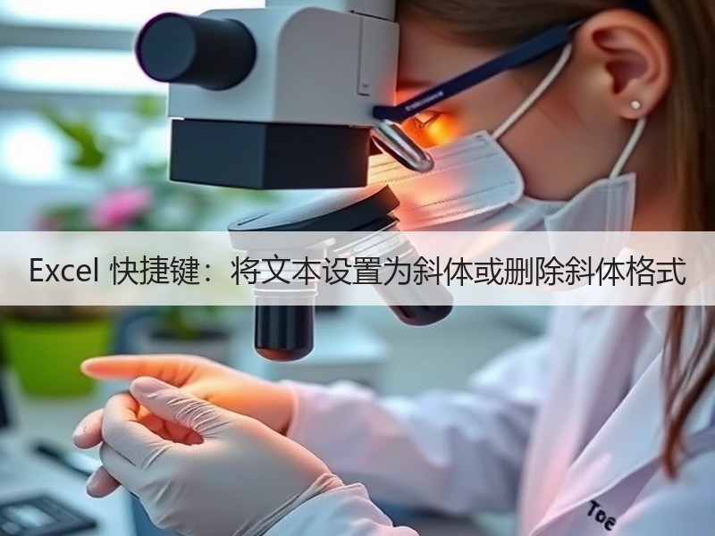 Excel 快捷键：将文本设置为斜体或删除斜体格式 - 诺云壹观办公网