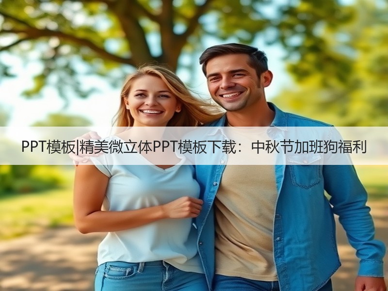 PPT模板|精美微立体PPT模板下载：中秋节加班狗福利 - 诺云壹观办公网