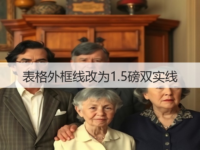 表格外框线改为1.5磅双实线(图1)