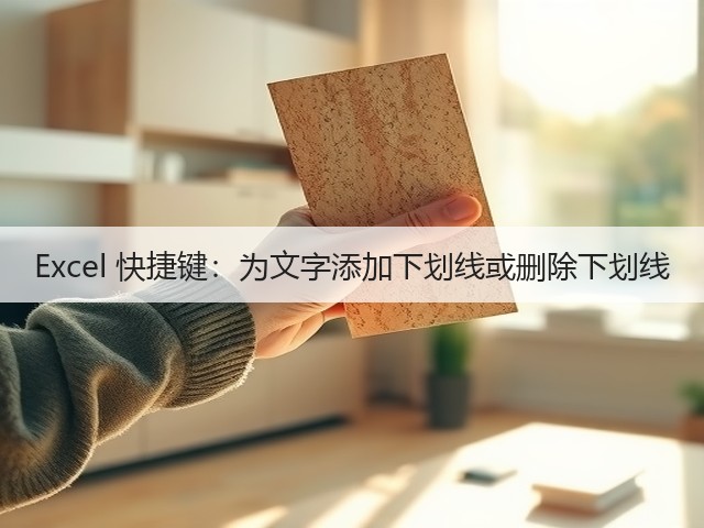 Excel 快捷键：为文字添加下划线或删除下划线(图2)