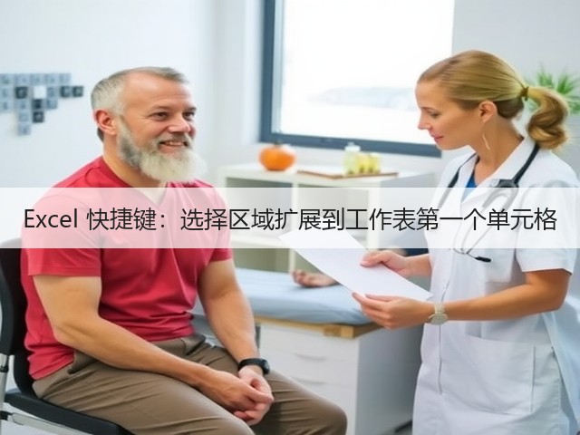Excel 快捷键：选择区域扩展到工作表第一个单元格(图1)