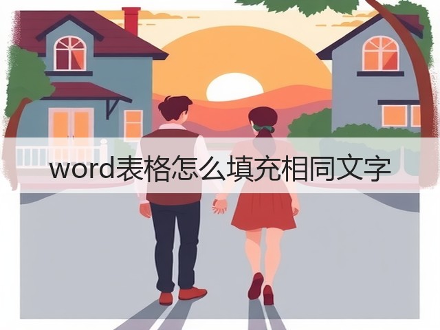 word表格怎么填充相同文字(图1)