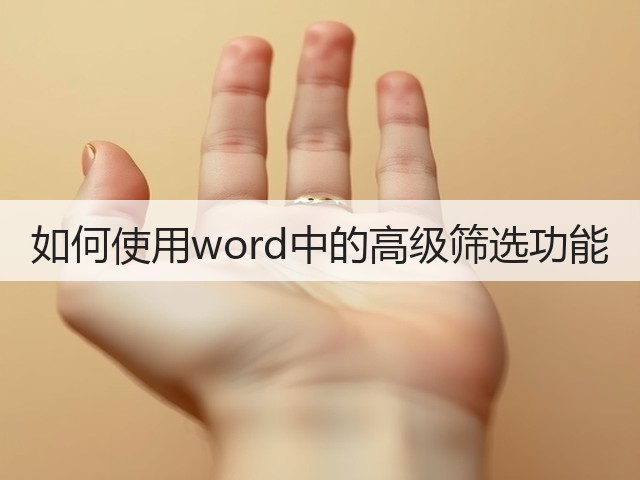 如何使用word中的高级筛选功能(图3)