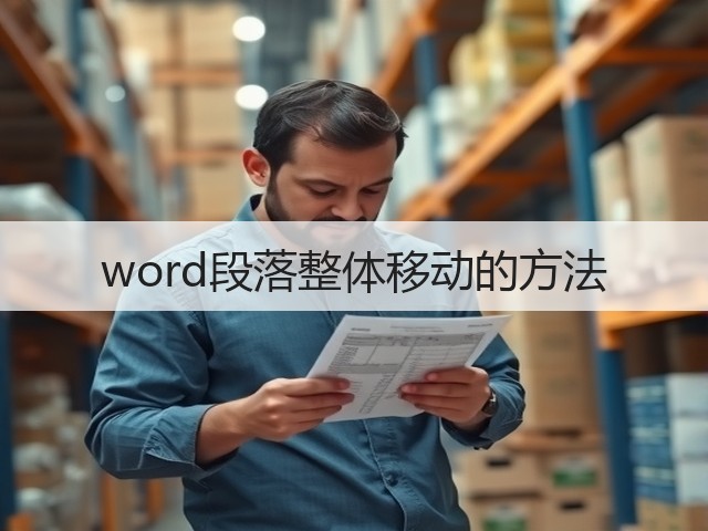 word段落整体移动的方法(图3) word段落整体移动的方法(图3)