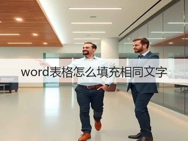 word表格怎么填充相同文字(图1)