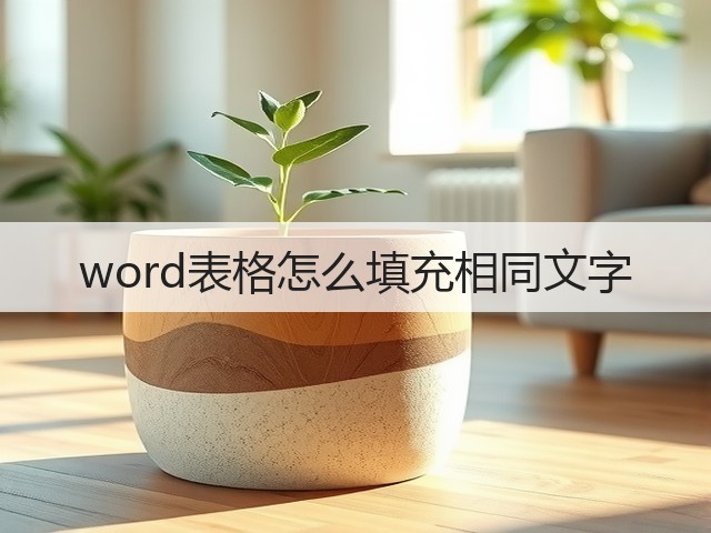 word表格怎么填充相同文字(图2)