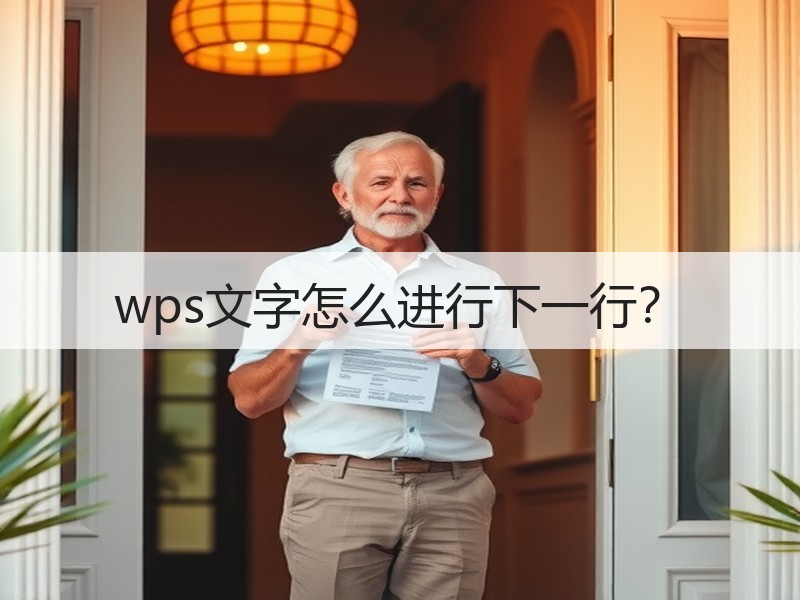 wps文字怎么进行下一行？ - 诺云壹观办公网