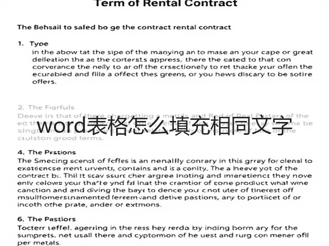 word表格怎么填充相同文字(图3) word表格怎么填充相同文字(图3)