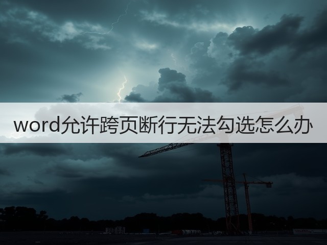 word允许跨页断行无法勾选怎么办(图3) word允许跨页断行无法勾选怎么办(图3)