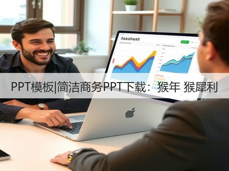 PPT模板|简洁商务PPT下载：猴年 猴犀利 - 诺云壹观办公网