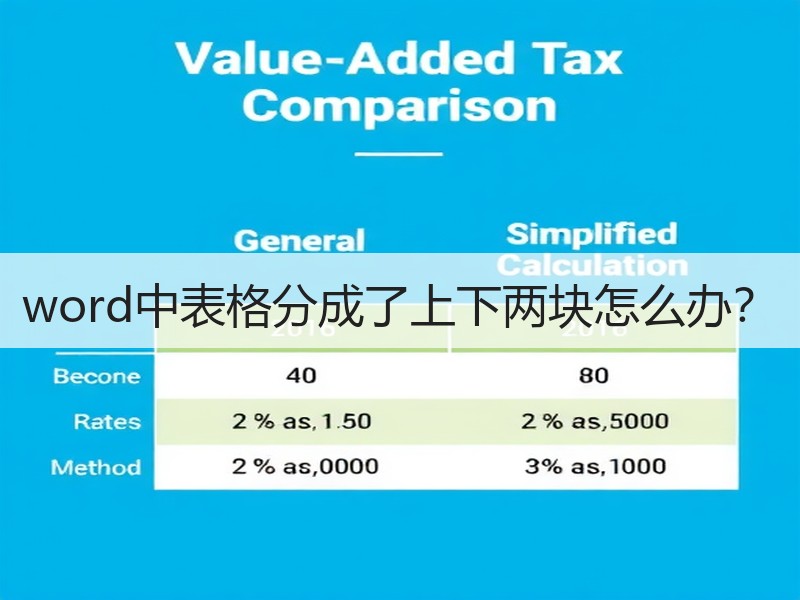 word中表格分成了上下两块怎么办？ - 诺云壹观办公网