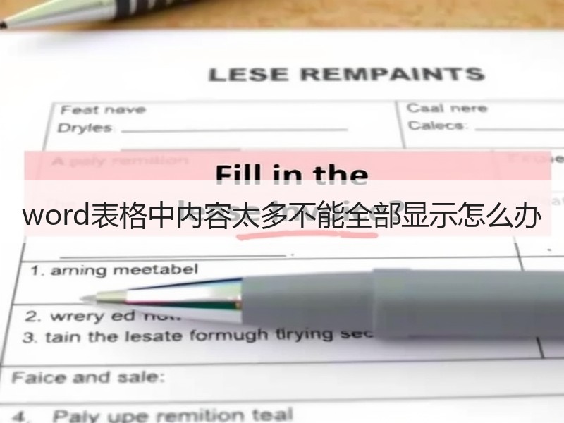 word表格中内容太多不能全部显示怎么办 - 诺云壹观办公网