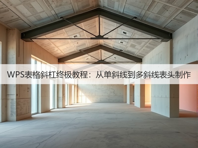 WPS表格斜杠终极教程：从单斜线到多斜线表头制作 - 诺云壹观办公网